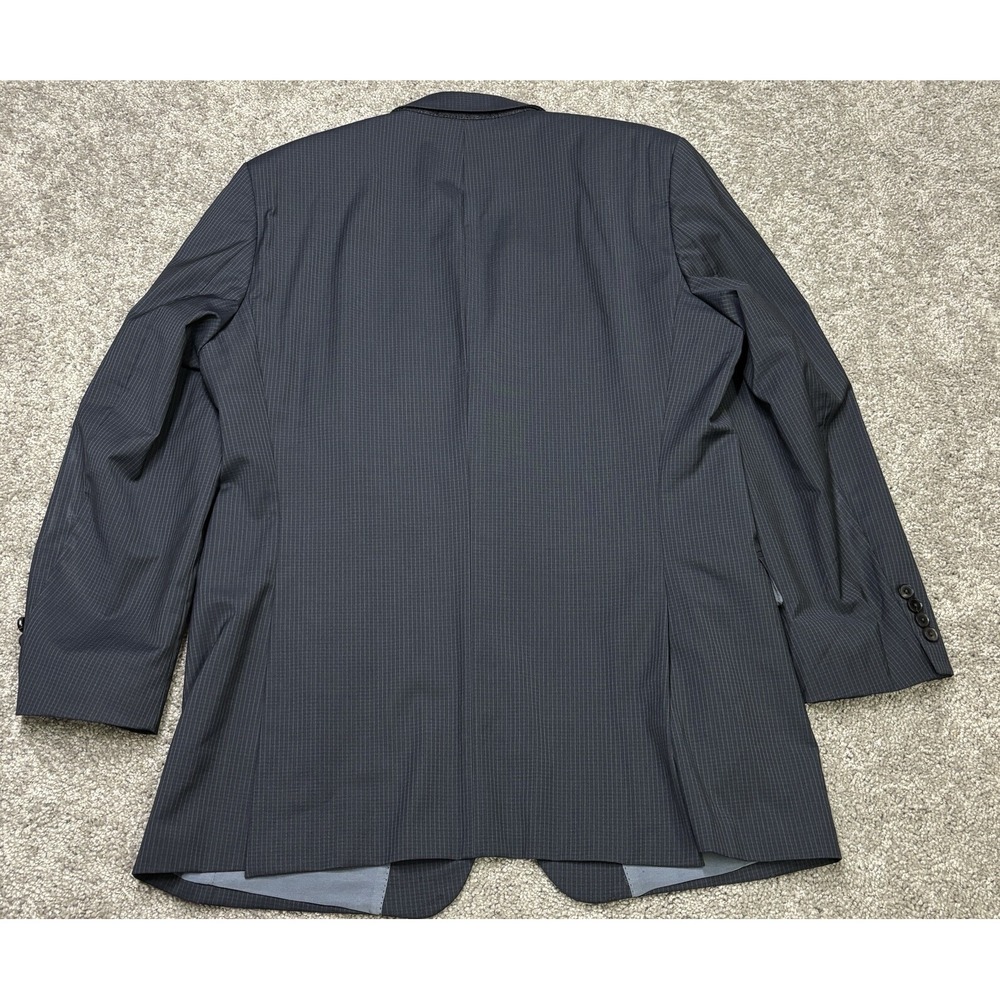 Hugo Boss Pasolini Movie Mens Suit 44L Check‎ Gray Blue Black Wool Coat Jacket - Picture 7 of 9